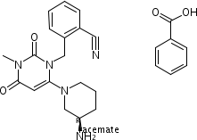 850649-62-6 2-[6-[3(R)]  -Aminopiperidin-1-yl]-3-methyl-2,4-dioxo-1,2,3,4-tetrahydropyrimidin-1-ylmethyl]benzo<em></em>nitrile benzoate