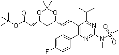 289042-12-2 叔丁基 6-[(1E)-  2-[4-(4-氟苯基)-6-(1-甲基乙基)-2-[甲基(甲基磺酰基)氨基]-5-嘧啶基]乙烯基]-2,2-二甲基-1,3-二恶烷-4- 醋酸盐