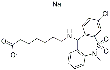 30123-17-2 钠 7-[(3-chloro-6,11-dihydro  -6-甲基二苯并[c,f][1,2]thiazepin-11-yl)amino]heptanoate S,S-dioxide
